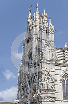 Maria Assunta Cathedral facade edge, Siena, Italy