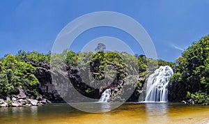 Maria Augusta Waterfall at Sao Batista do Gloria, Serra da Canastra - Minas Gerais, Brazil Panoramic photo photo