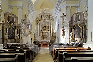 Maria BrÃ¼ndl, nave, a sanctuary near Poysdorf, Lower Austria