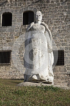 Maria de Toledo. Plaza de Espana from Alcazar de Colon (Palacio de Diego Colon). Santo Domingo. Dominican Republic.