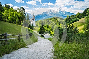 Maria Gern Church with Watzmann view Berchtesgaden Bavaria Alps Germany