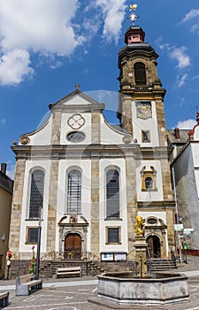 Maria Himmelfahrt church at the market square of Hachenburg