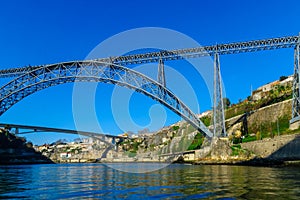 Maria Pia Bridge and the Infante bridge, in Porto