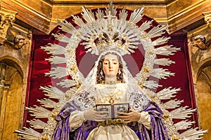 Maria Santisima de la O Coronada inside of church of Holy Mary of the Crowned O, of La Hermandad de la O photo