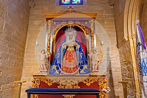 Maria skulpture of the Collegiate Church of Santa Maria de los Reales Alcazares, Ubeda, Andalusia, Spain photo