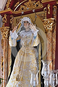 Maria statue in the church of Quintana de la Serena