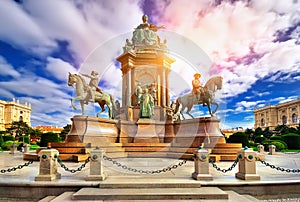 Maria Theresa Statue on the square near Historical museum in Vie