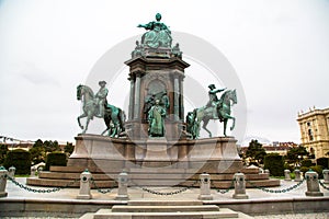 Maria Theresia monument in front of the