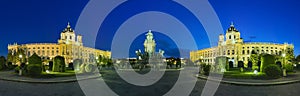 Maria-Theresien-Platz Museums At Night Panorama, Vienna, Austria