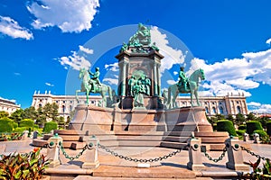 Maria Theresien Platz square in Vienna architecture and nature view