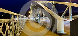Maria Valeria bridge in Esztergom is hungarian landmark in night light photo