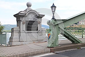 Maria Valeria bridge over, Danube river, Esztergom, Slovakia photo