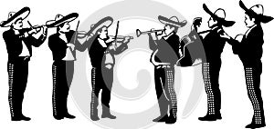 Mariachi cartoon playing trumpet photo