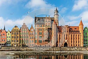 Mariacka Gate and other colorful facades in Gdansk, Poland photo