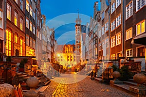 Mariacka street and gate, Gdansk Old Town, Poland photo