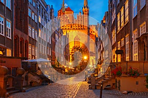 Mariacka street in Gdansk Old Town, Poland photo