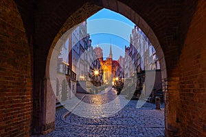 Mariacka street in Gdansk Old Town, Poland photo