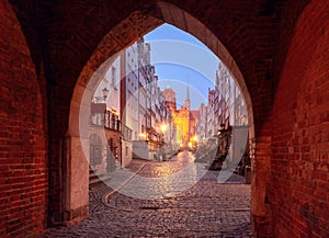 Mariacka street in Gdansk Old Town, Poland photo