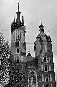 Mariacki Church in Cracow facade