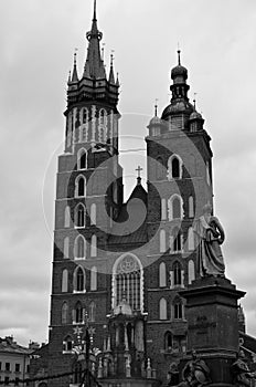 Mariacki Church in Cracow facade