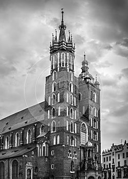 Mariacki church in Cracow, Poland photo