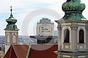 Mariahilfer church and flak tower