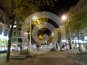 Mariahilfer street at night.