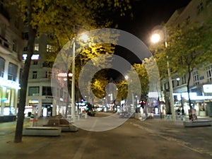 Mariahilfer street at night.