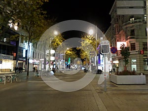 Mariahilfer street at night.