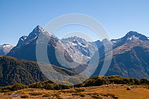 Marian Lake Lookout, Mt Christina and Mount Crosscut, view from Key Summit, Routeburn Track, New Zealand