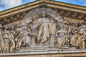 Marianne Lady Liberty Statues Facade National Assembly Paris France