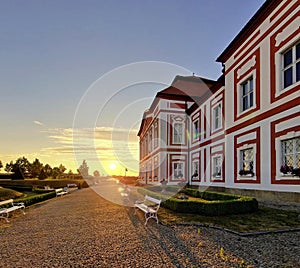 Marianska Tynice monastery in sunset light