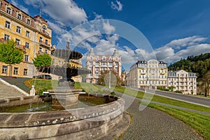 Marianske Lazne: Goethe Square with fountain