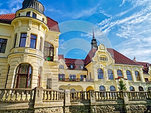 Marianske Lazne Hotel on top of the mountain. Czech