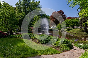 Marianske Lazne Marienbad - small lake in the spa center