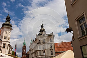 Maribor - Vibrant atmosphere of street cafes on Grajski Trg or Castle Square