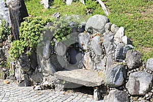 Marien`s grotto in the public town park of the villa Camilla in Domaso Lake Como photo