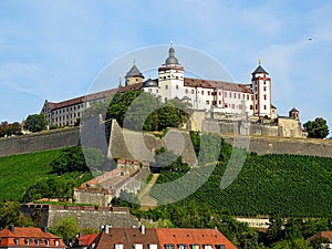 Marienberg Fortress German. Festung Marienberg is a prominent landmark on the left bank of the Main river in Wuerzburg, in the Fr