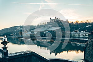 Marienberg Fortress on the left bank of the Main river in WÃ¼rzburg, in the Franconia region of Bavaria, Germany