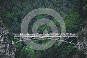 Marienbrucke or Bridge of Queen Mary spanning the spectacular Pollat Gorge near Schloss Neuschwanstein castle, Germany. photo