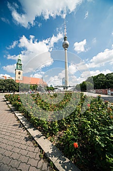 Marienkirche and Fernsehturm, Berlin photo