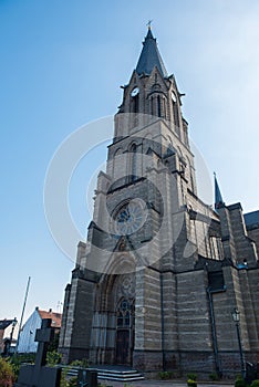 Marienkirche in Gusdorf near Grevenbroich in the evening sun