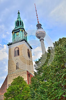 Marienkirche and T. V tower - HDR photo