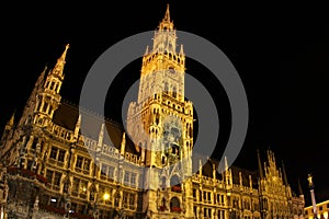 Marienplatz in Munich in the night