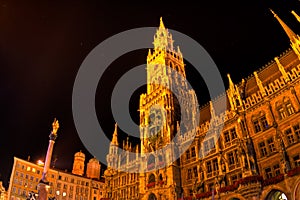 Marienplatz in Munich in the night