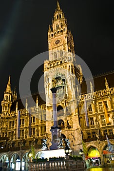 Marienplatz in Munich at night