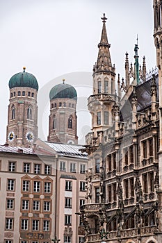 Marienplatz, one of the most vibrant squares in Munich, the capital of Bavaria, Germany