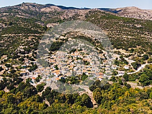 Maries village in the middle of Thasos Island, famous for it`s old olive trees