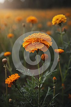 Marigold Flower Portrait: Healing Beauty in Nature's Embrace