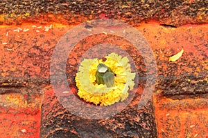 Marigold offering at Chamundeshwari Temple photo